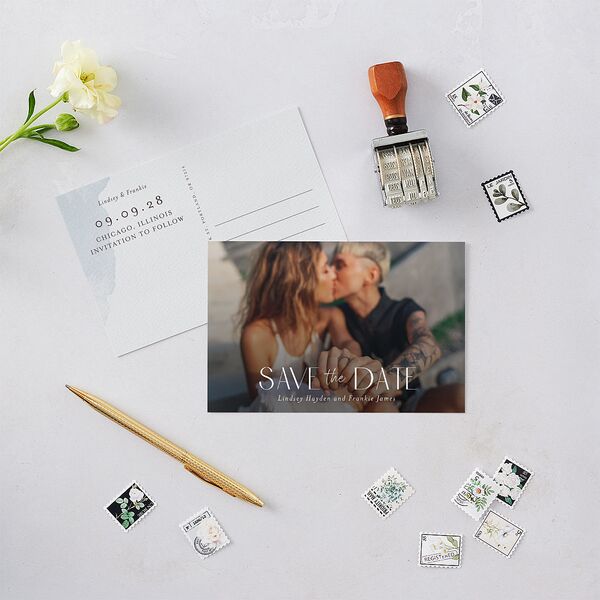 Watercolor Wash Save The Date Postcards Pool Postcard