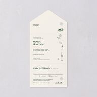 Hand Drawn Recipe All-in-One Wedding Invitations Dark Camo Signature Light Both Recipient and Return Addresses No