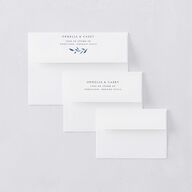 Stefana Crowns Save The Date Card Envelopes White Moody Blue Both Recipient and Return Addresses Signature Standard