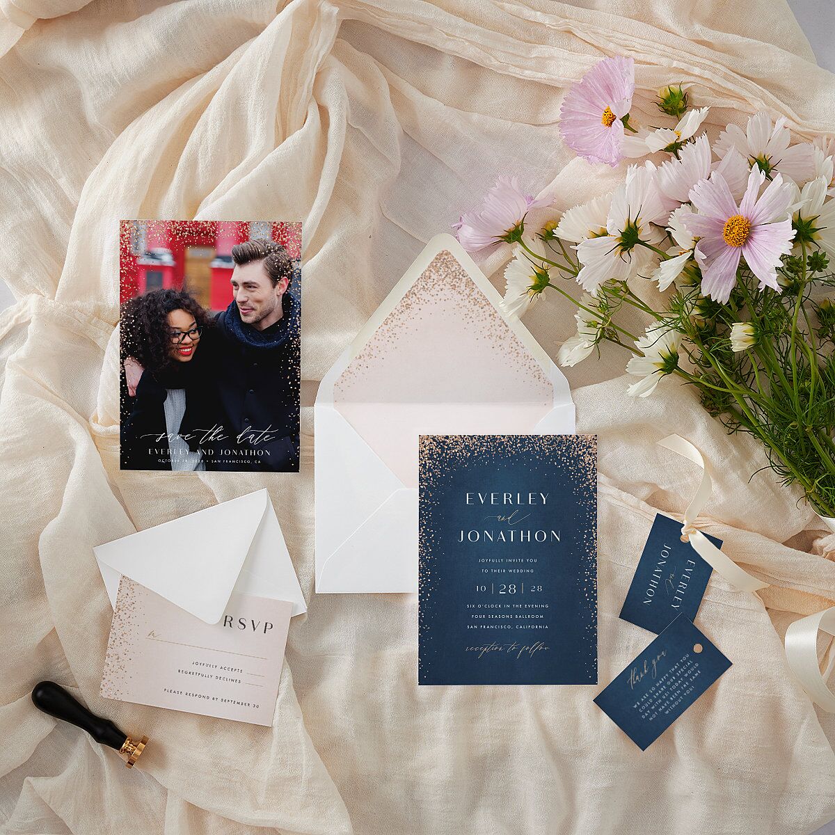 Sparkling Romance Favor Gift Tags Moody Blue Signature