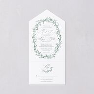 Illustrated Vines All-in-One Wedding Invitations Hunter Green Signature Light Both Recipient and Return Addresses No