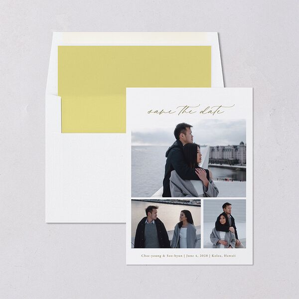 Bom Bloom Save the Date Cards Pure White Signature smooth Blank No Standard