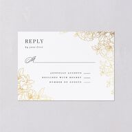 Gilded Florals Wedding Response Cards Gold Blossom Signature