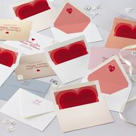Modern Retro Hearts Euro Envelope Liners Ruby Luxe