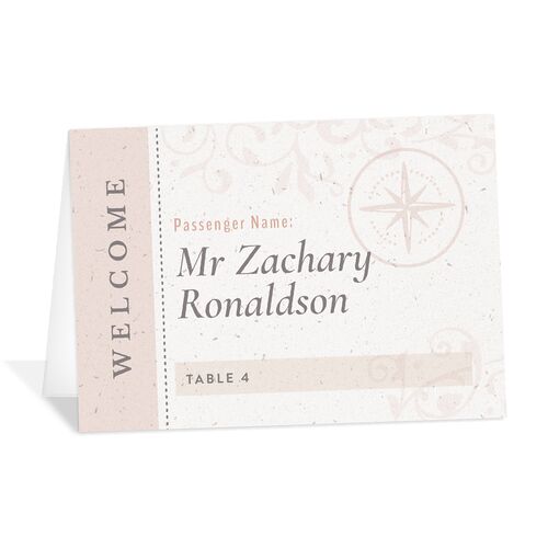 Timeless Passport Place Cards Shell Pink Signature