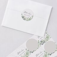 Shining Greenery Wedding Stickers Off-White Circle