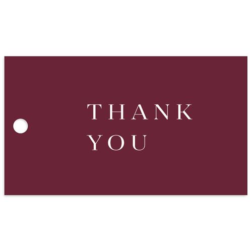 Elegant Monogram Favor Gift Tags Merlot Signature