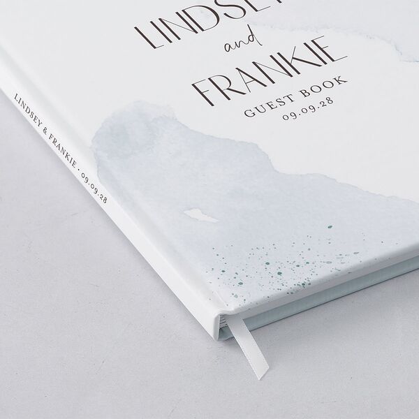 Watercolor Wash Wedding Guest Book Pool