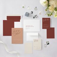 Simple Script Wedding Invitations Vintage Pink Signature Blank No Standard