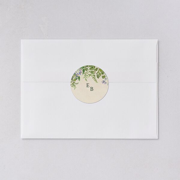 Mushroom Garden Fairytale Wedding Stickers Dark Green Circle