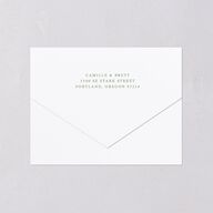 Porcelain Blue Floral Watercolor All-in-One Wedding Invitations Moss Signature Light Both Recipient and Return Addresses No