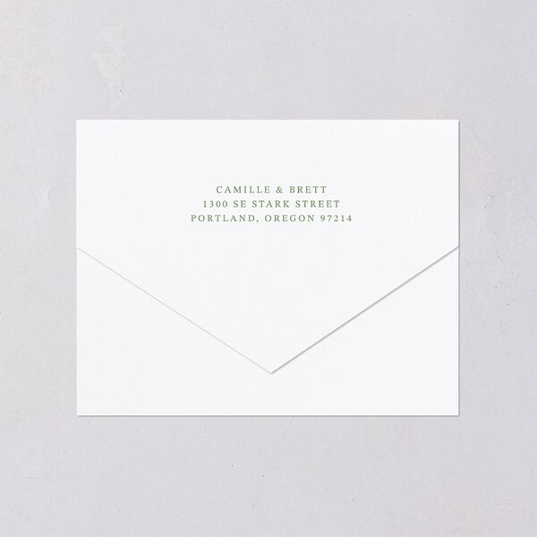 Porcelain Blue Floral Watercolor All-in-One Wedding Invitations Moss Signature Light Both Recipient and Return Addresses No