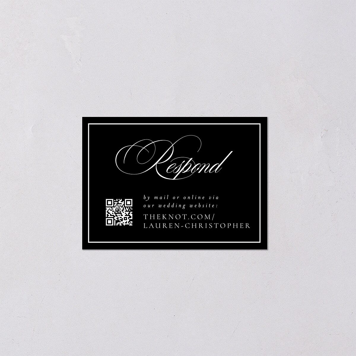 Lasting Frame QR Code RSVP Cards Pure White Signature Standard
