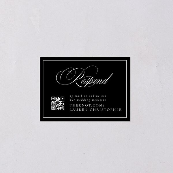 Lasting Frame QR Code RSVP Cards Pure White Signature Standard