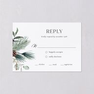 Rustic Pine Wedding Response Cards Eucalyptus Signature