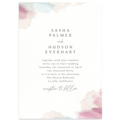 Minimal Brush Wedding Invitations Candy Pink Signature Blank No Standard