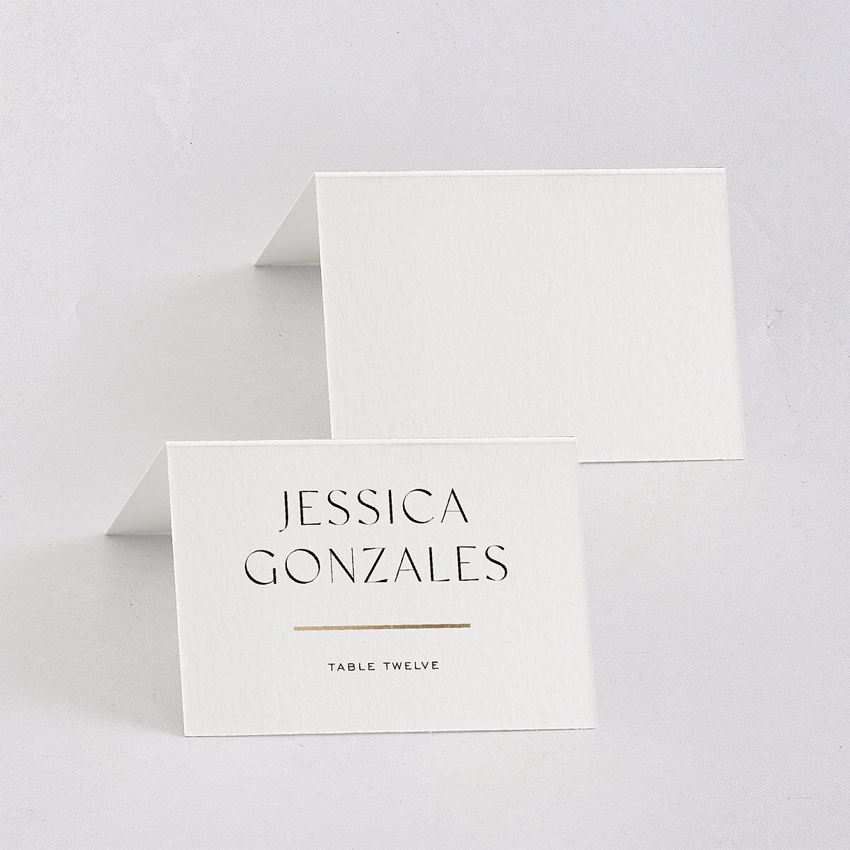 Just Us Foil Place Cards Gold Pure White Signature