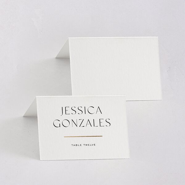 Just Us Foil Place Cards Gold Pure White Signature