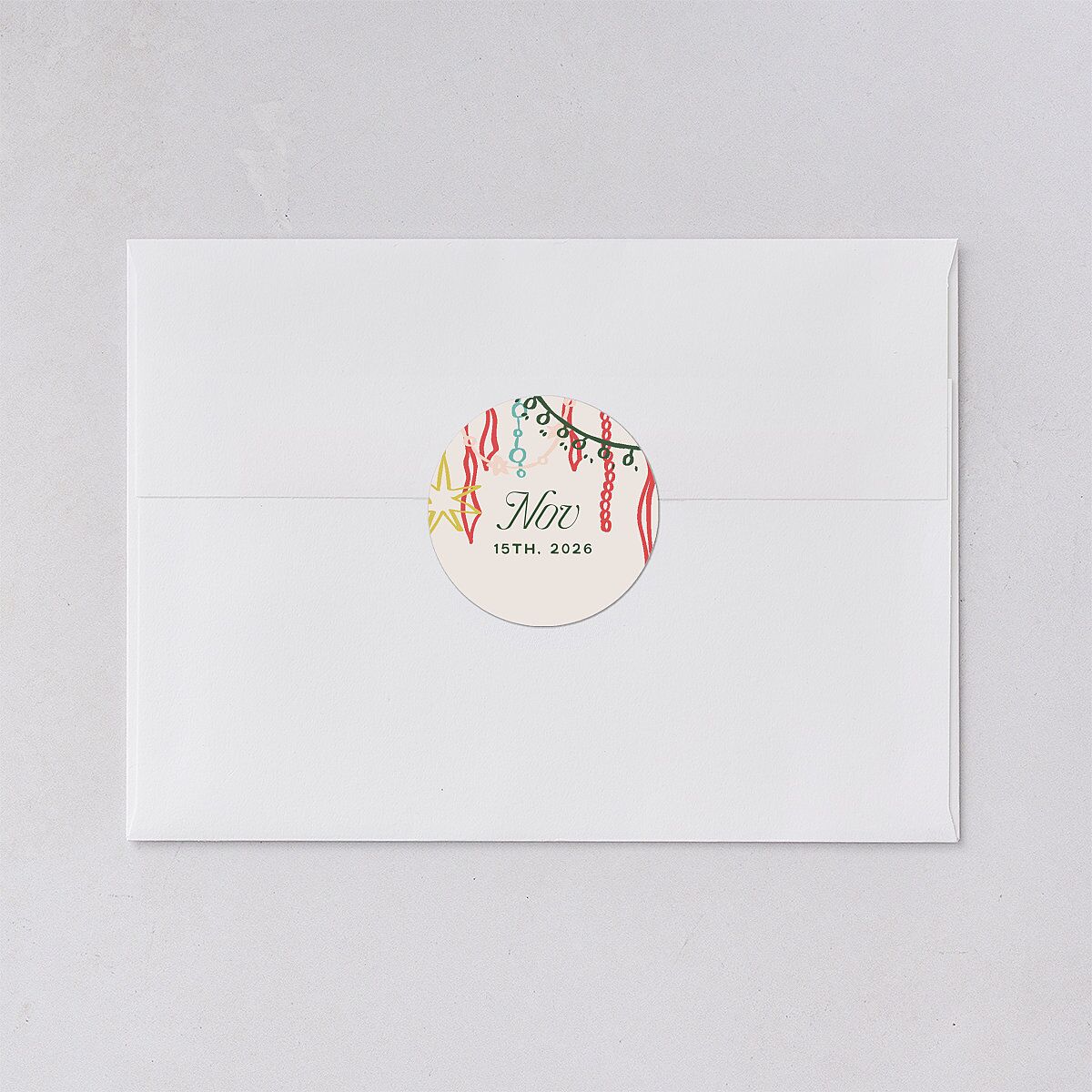 Happy Holidays Grid Pattern Photo Holiday Stickers Hunter Green Circle