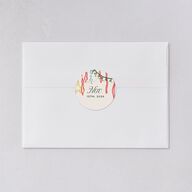 Happy Holidays Grid Pattern Photo Holiday Stickers Hunter Green Circle