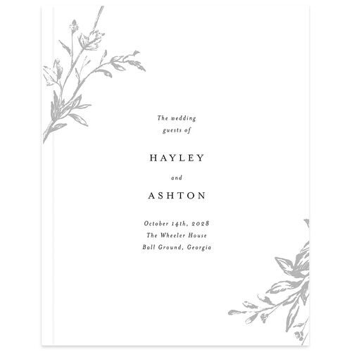 Shining Leaves Guest Books Pure White