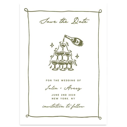 Hand Drawn Cake Save the Date Cards Dark Camo Signature smooth Blank No Standard