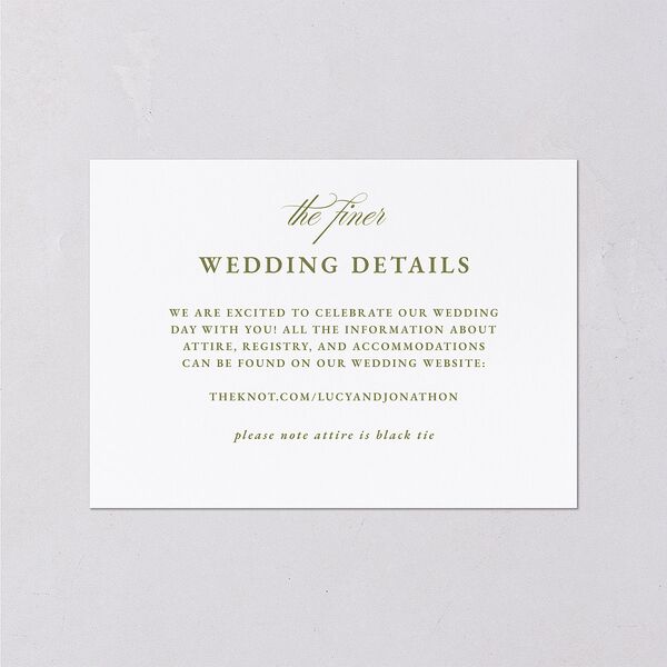 Branches Monogram Wedding Event Detail Cards Olive Signature Standard