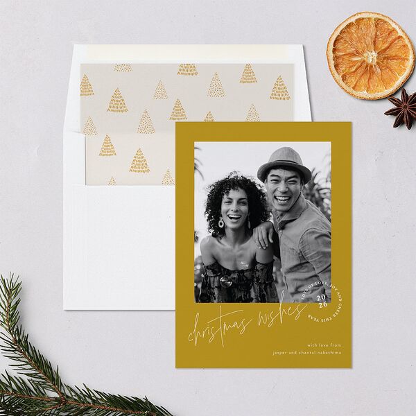 Christmas Wishes Holiday Cards Marigold Signature Blank Portrait  Standard