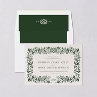 Celtic Knot Save the Date Cards Hunter Green Signature smooth Blank No