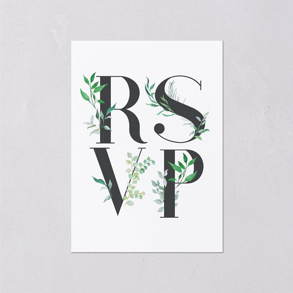 Leafy Ampersand Wedding Response Cards Eucalyptus Signature Standard