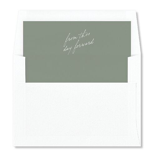 Scripted Announcement Envelope Liners Eucalyptus Standard