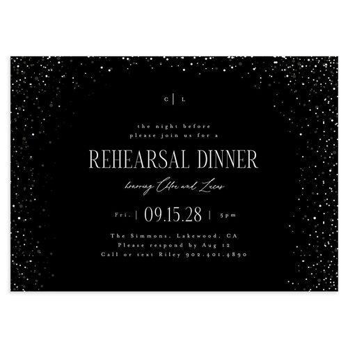 Sparkling Night Rehearsal Dinner Invitations Midnight Signature Blank Standard