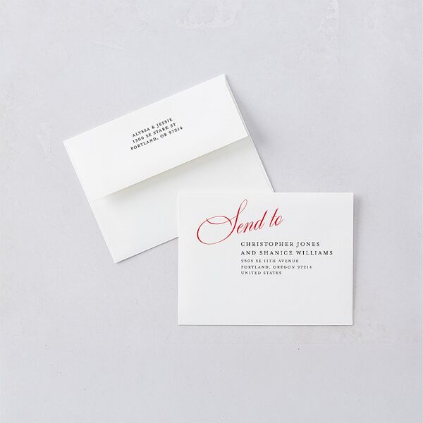Bold Romantic Type Save the Date Petite Cards Ruby Signature smooth Blank No Standard