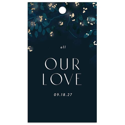 Moonlit Garden Favor Gift Tags Gold Dark Navy Signature