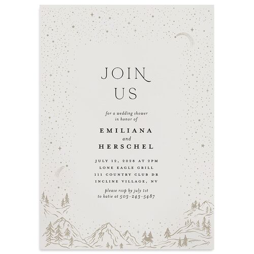 Mountain Sky Bridal Shower Invitations Mist Signature Blank Standard