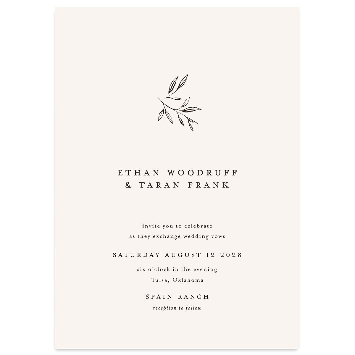 Minimal Leaves Wedding Invitations