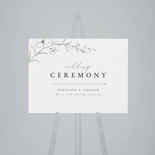 Graceful Botanical Standard Direction Sign Medium Shadow Gray Standard Outdoor Corrugated M Direction