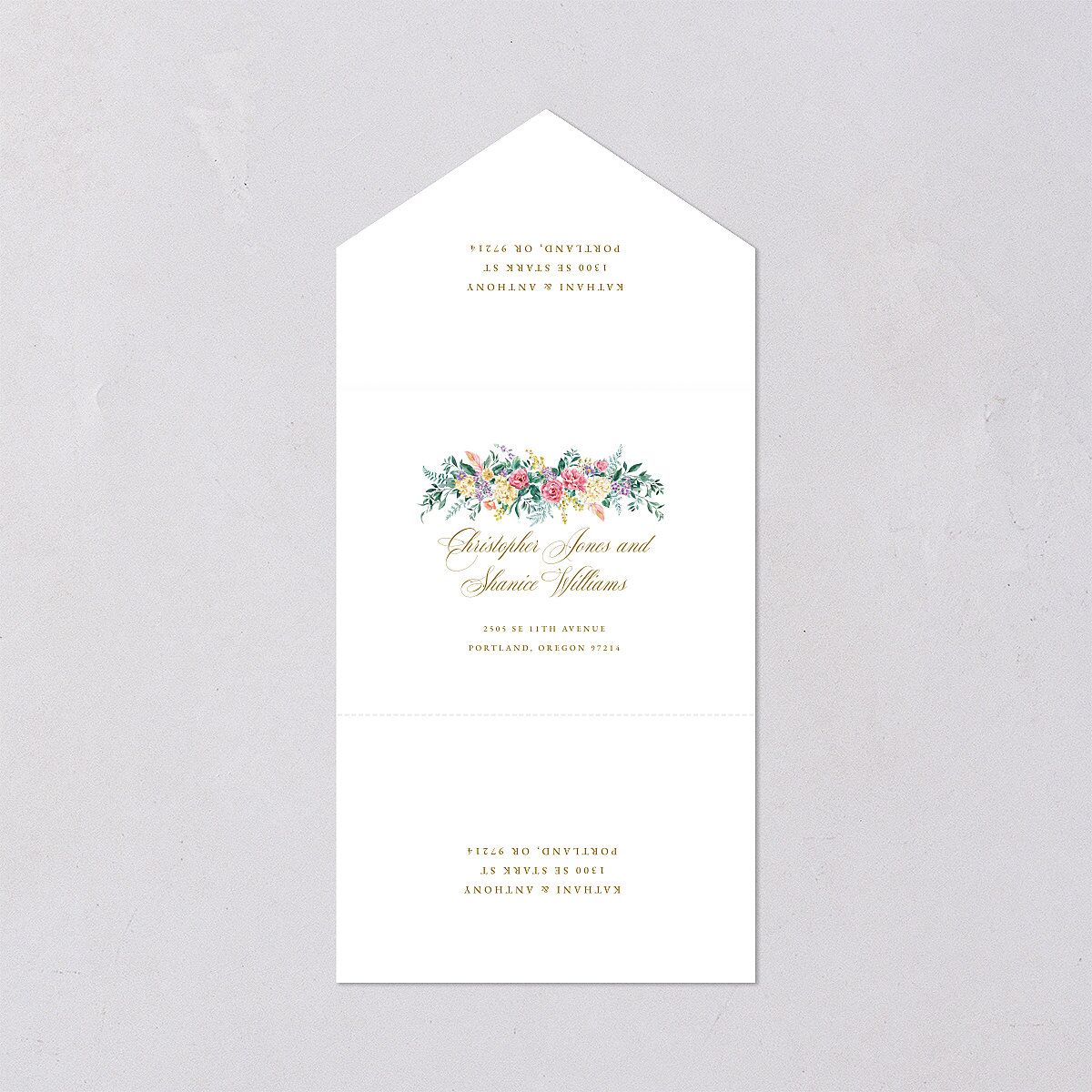 Glamorous Regency Garden All-in-One Wedding Invitations by Bridgerton — view 2