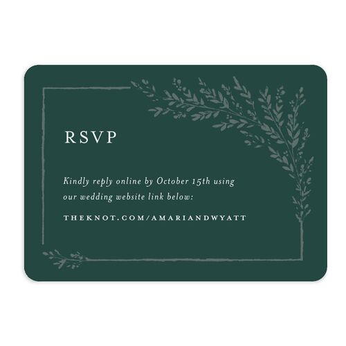 Exquisite Branches Botanical URL RSVP Cards Deep Lake Signature Rounded