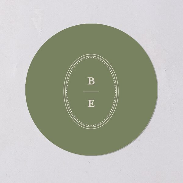 Vintage Oval Monogram Wedding Stickers Thyme Circle