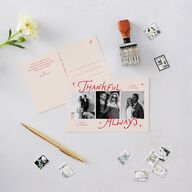 Whimsical Holiday Handwritten Thank You Postcards Ruby