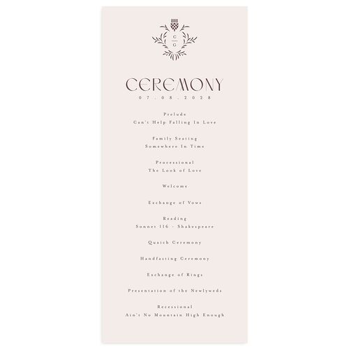 Tartan Crest Wedding Programs Fawn Signature