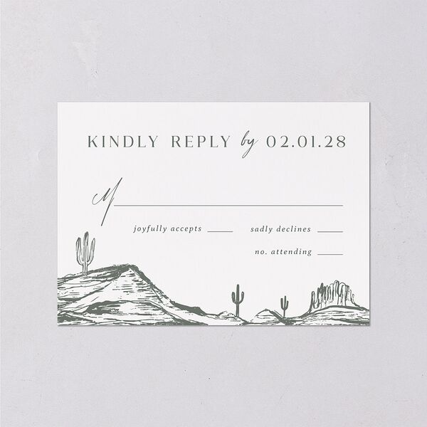 Western Cactus Wedding Response Cards Eucalyptus Signature Standard