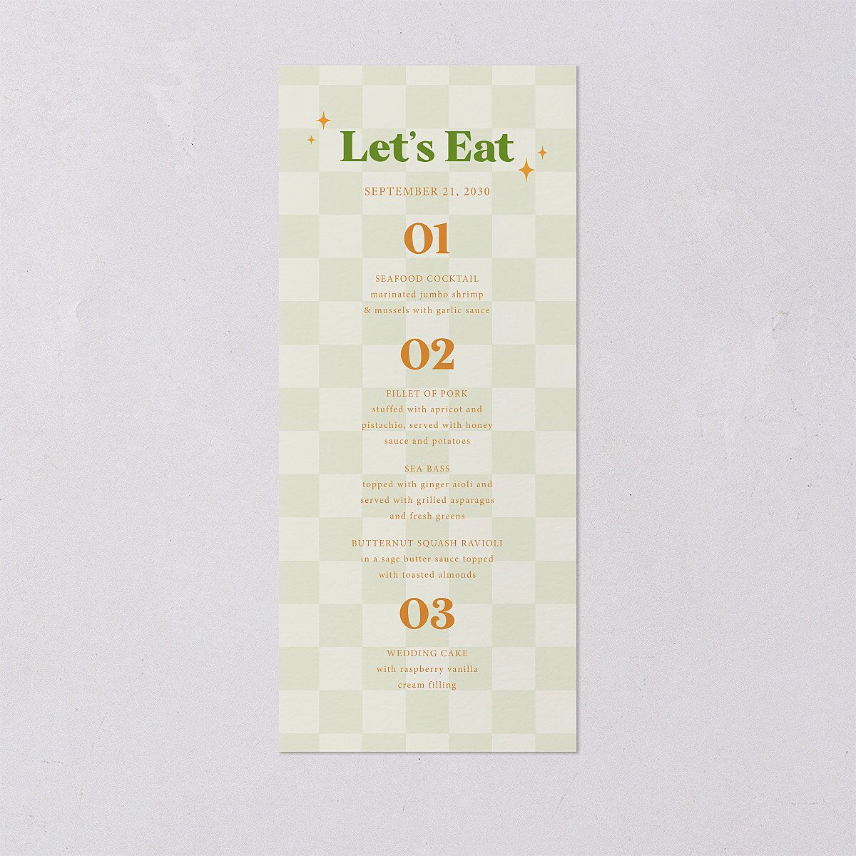 Colorful Retro Stripes Menus Sea Foam Signature
