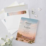 Desert Cactus Wedding Invitations Peach Fuzz Signature Blank No Standard