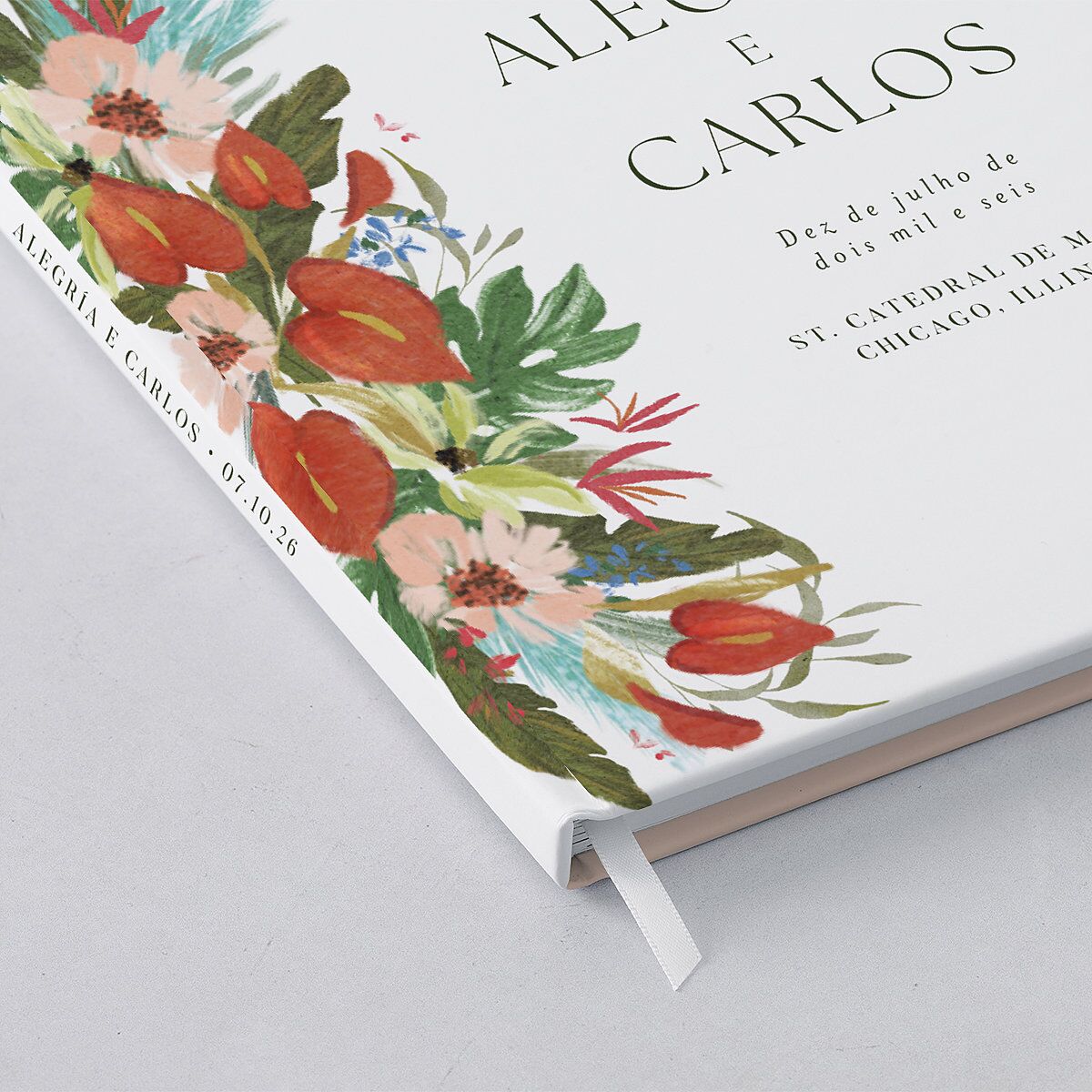 Flores Tropicais Guest Books Red Clay