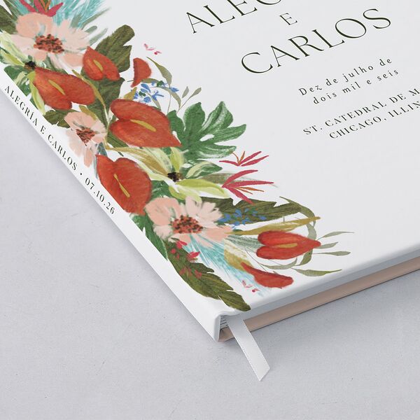 Flores Tropicais Guest Books Red Clay