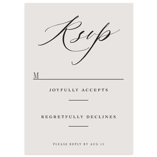 Elegant Glow Wedding Response Cards Charcoal Signature Standard