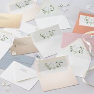 Curved Garland Wedding Invitations Pure White Signature Blank No Standard