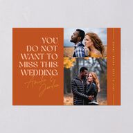 Wedding of the Century Save The Date Cards Burnt Orange Signature smooth Blank No Standard